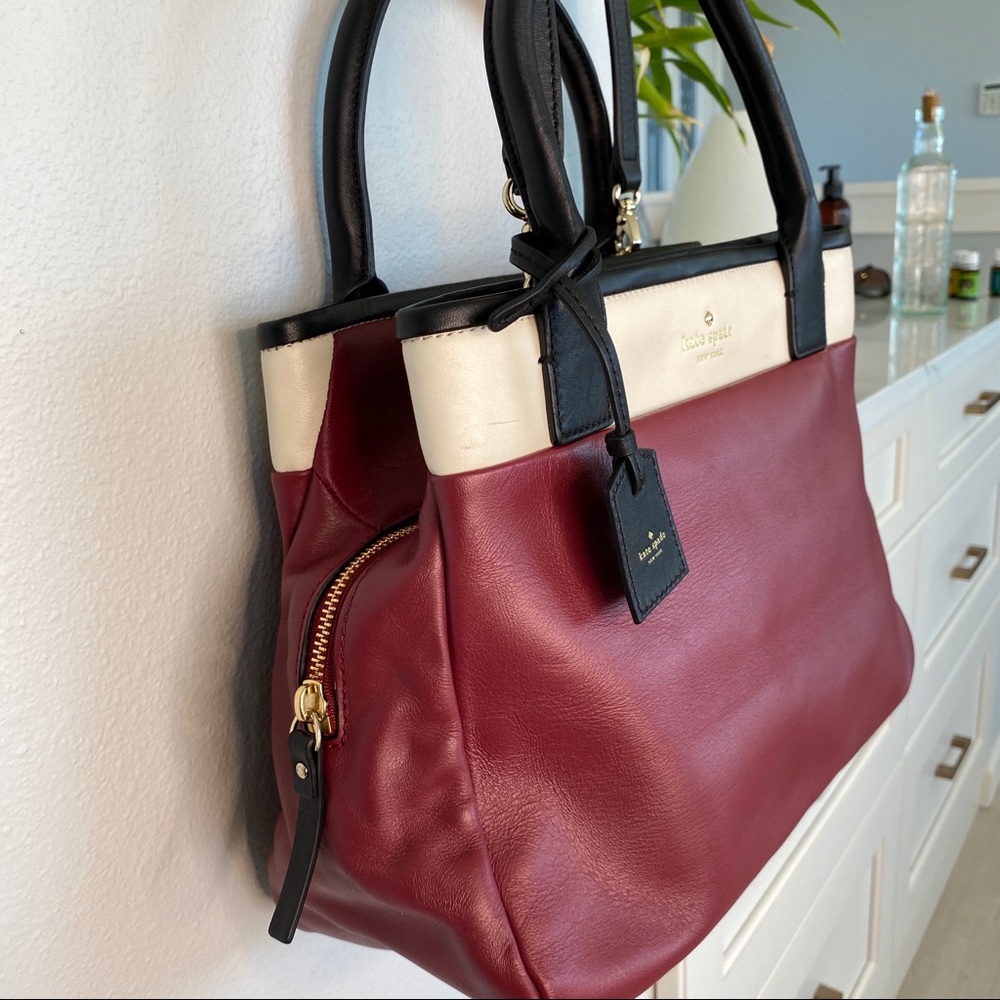 Kate Spade Cedar Street Satchel & Wallet MaroonBlk - Picture 7 of 16
